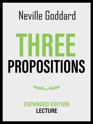 cover image of Three Propositions--Expanded Edition Lecture